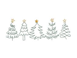 Christmas Trees Embroidery Designs