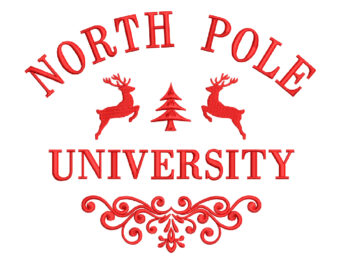 North Pole University Embroidery Designs, University Christmas Machine Embroidery Files