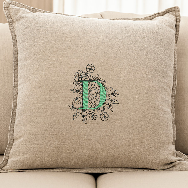 Alphabet Floral Embroidery Design