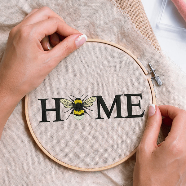 Bee Home embroidery design