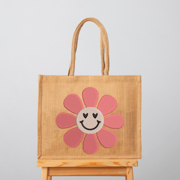 Retro Smile Mini Flower Embroidery Design