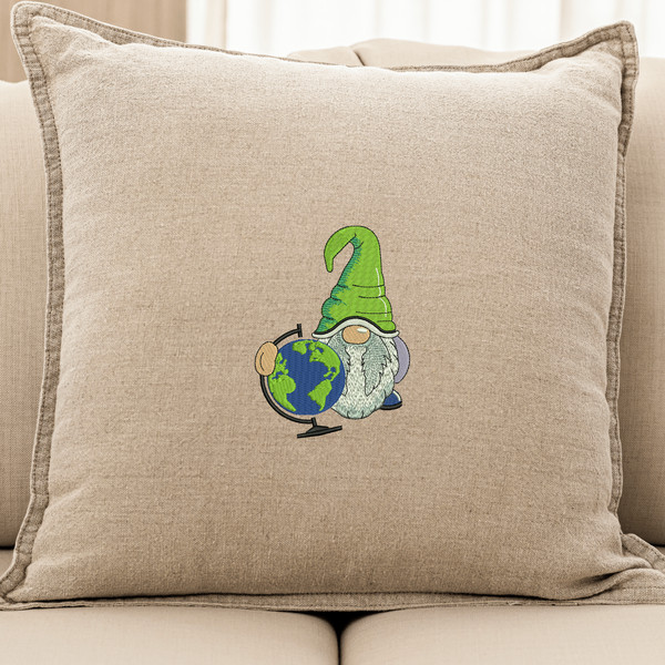 Gnome with Globe Embroidery Design