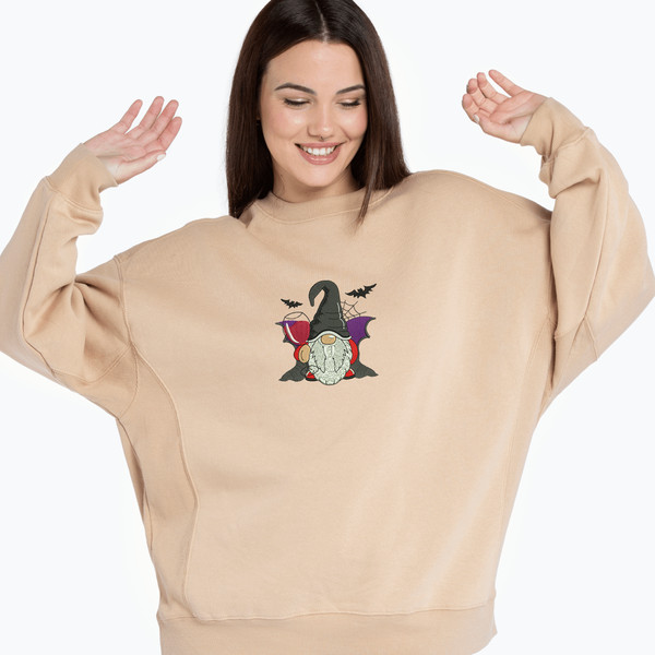 Dracula Wine Gnome Embroidery Design