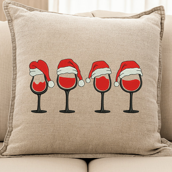 Wine Glasses embroidery design