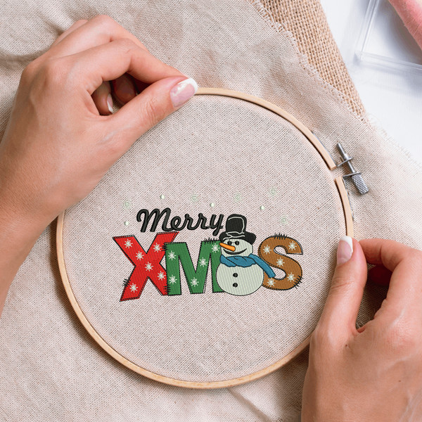 Merry Xmas Embroidery Design