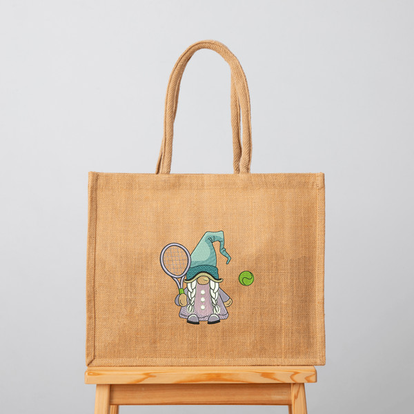 Tennis Girl Gnome Embroidery Design