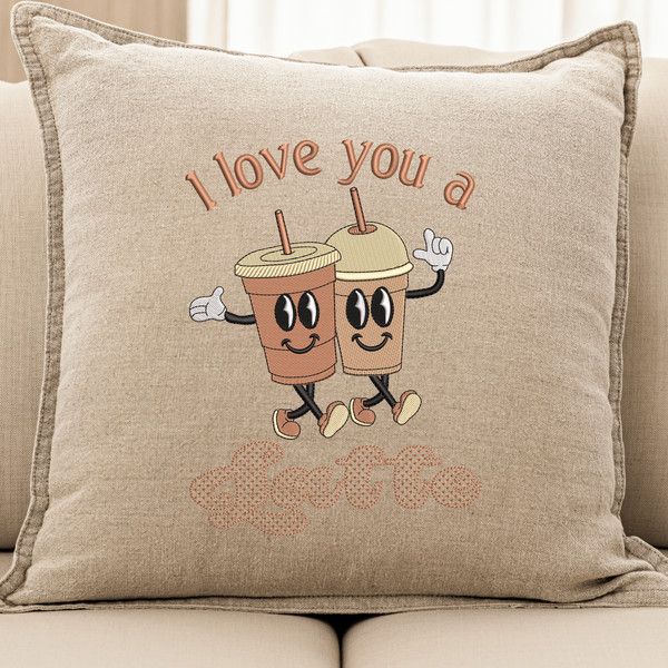 I Love You Latte Embroidery Design