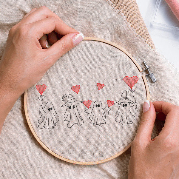 Valentine Ghosts Embroidery Designs