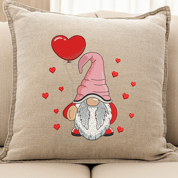 Valentine Gnome Embroidery Design
