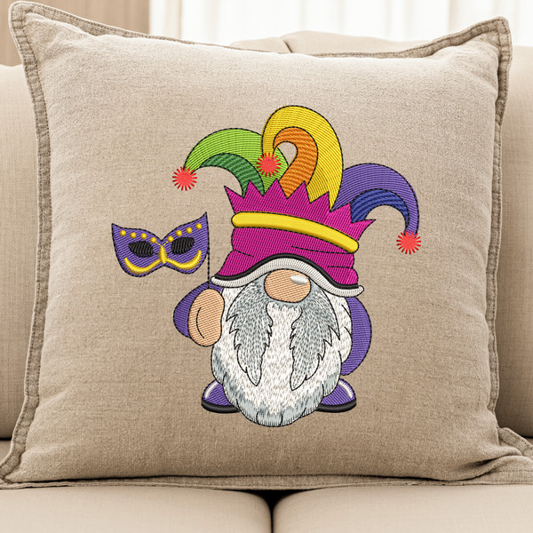 Mardi Gras Gnome Embroidery Designs