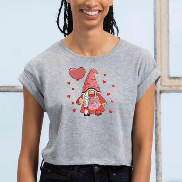 Valentine Girl Gnome Embroidery Design