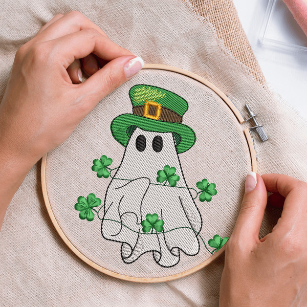 Saint Patrick Ghost Embroidery Design