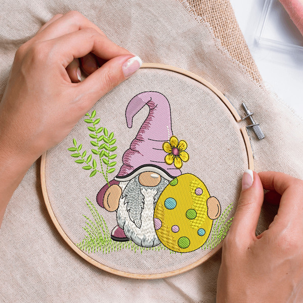 Gnome Easter Egg Embroidery Designs