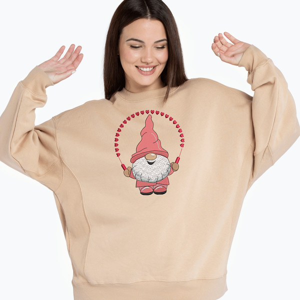 Cute Mini Valentine Gnome Embroidery Design
