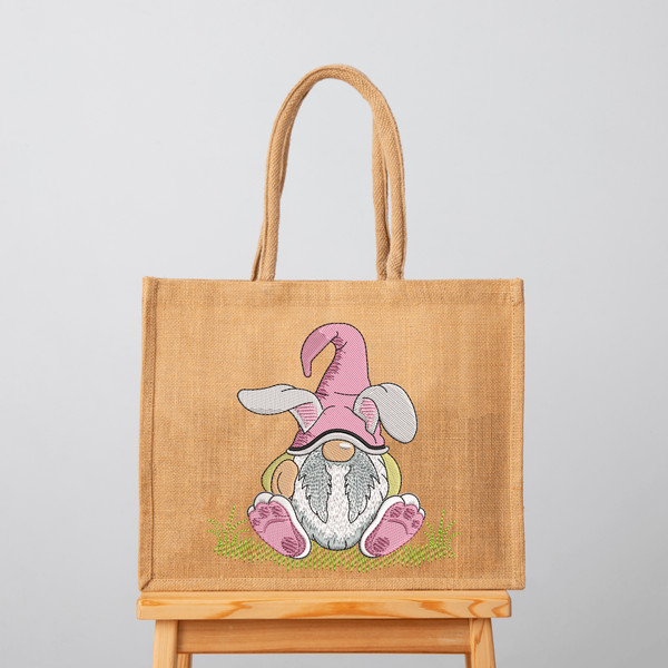 Bunny Gnome Embroidery Design