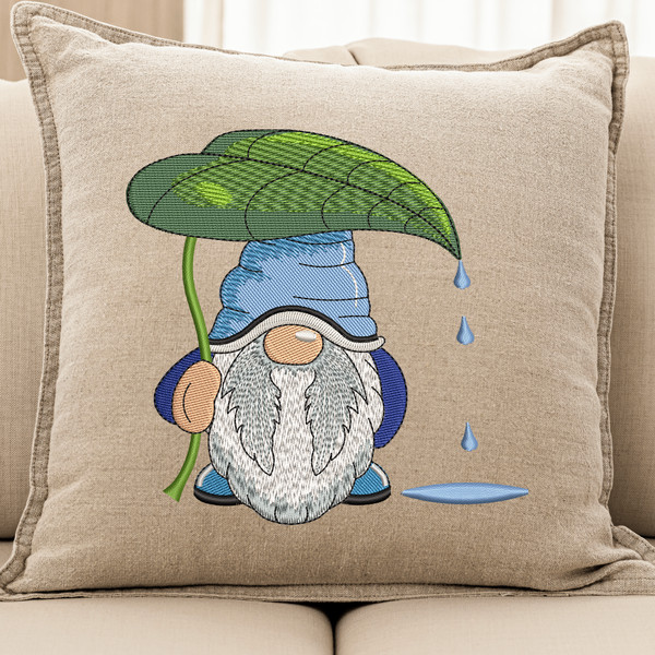 Rain Gnome Embroidery Design