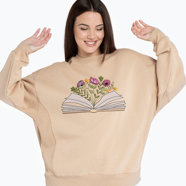 Floral Book embroidery design