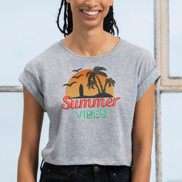 Summer Vibes Embroidery Design