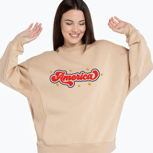 America Retro Embroidery Designs