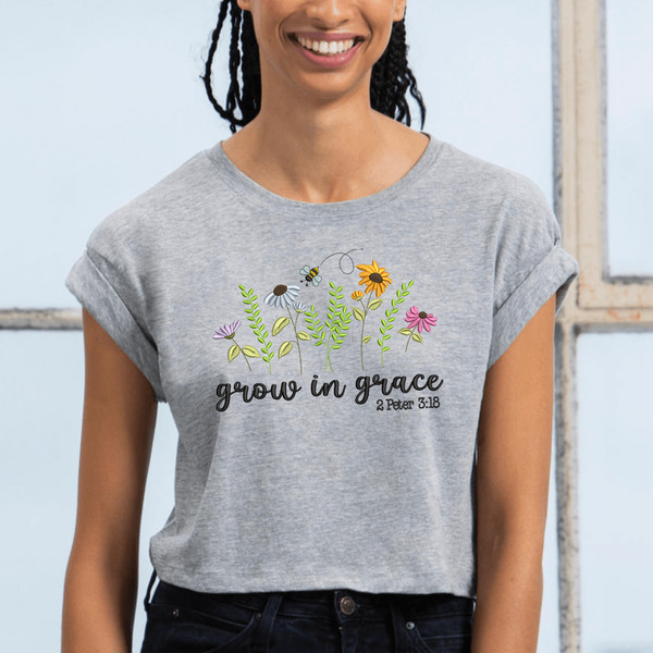 Grow in Grace Embroidery Design