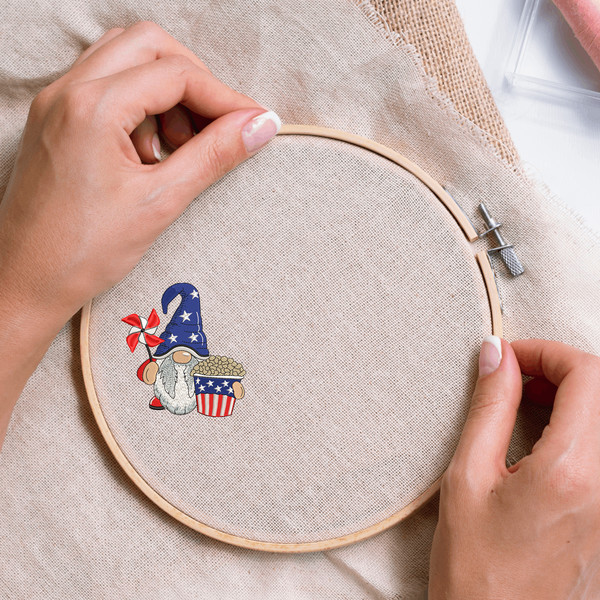 American Popcorn Gnome Embroidery Designs