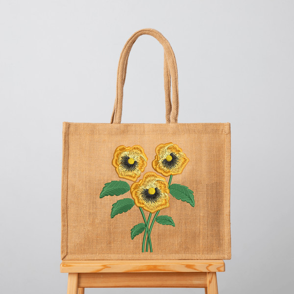 Pansy Flowers Embroidery Design