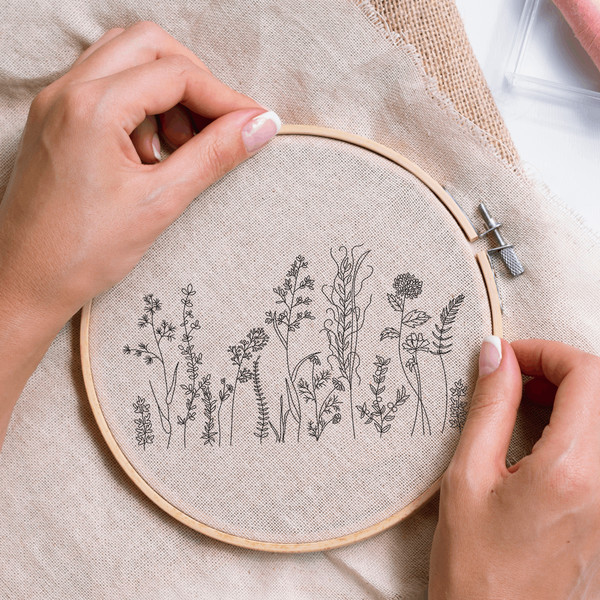 Wildflowers Embroidery Design