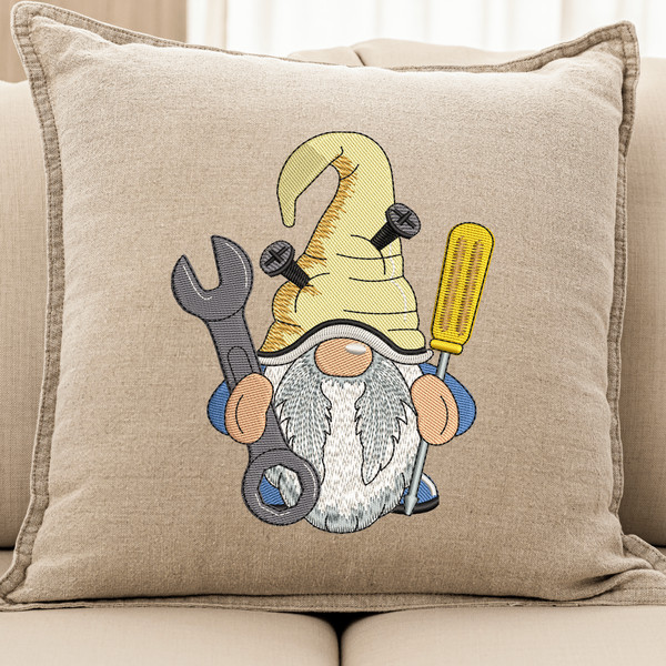 Mechanical Gnome Embroidery Design