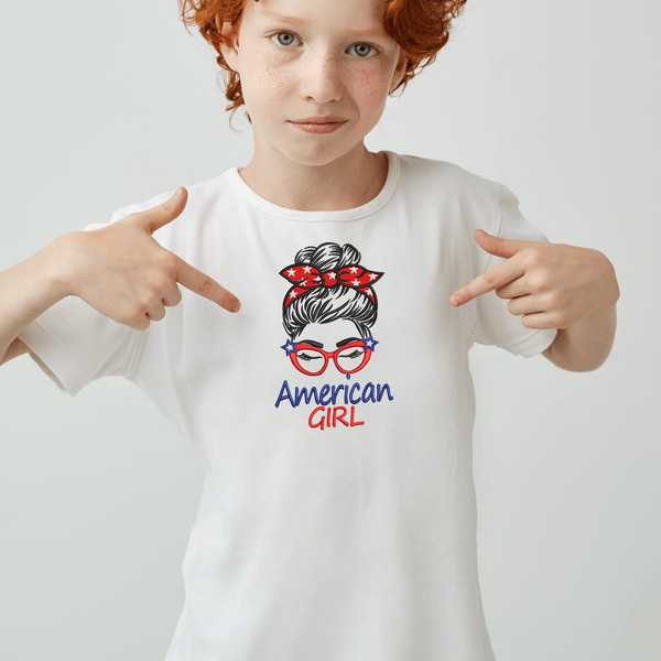 American Girl Messy Bun Embroidery design