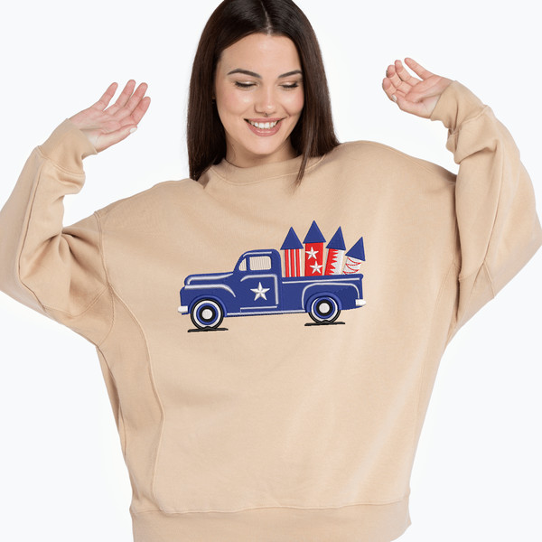 4th of July Truck Embroidery Design