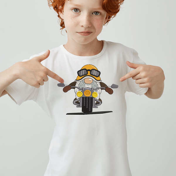 Easy Rider Gnome Embroidery Design