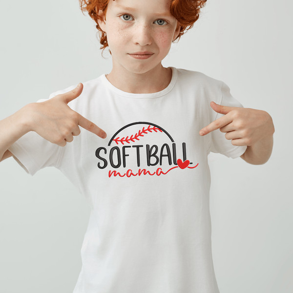 Softball Mama Embroidery Design