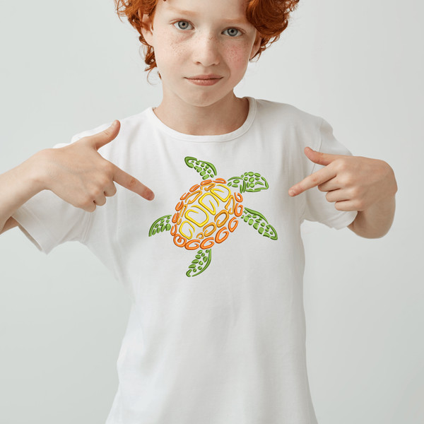 Summer Sea Turtle Embroidery Design