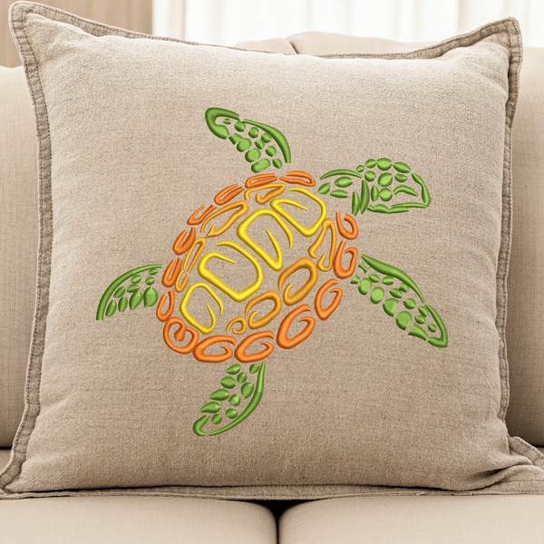 Summer Sea Turtle Embroidery Design