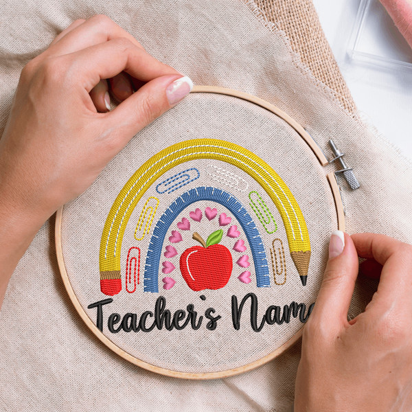 Split Teacher embroidery design