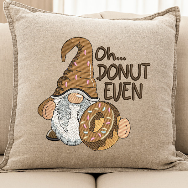 Oh Donut Even Gnome Embroidery Design