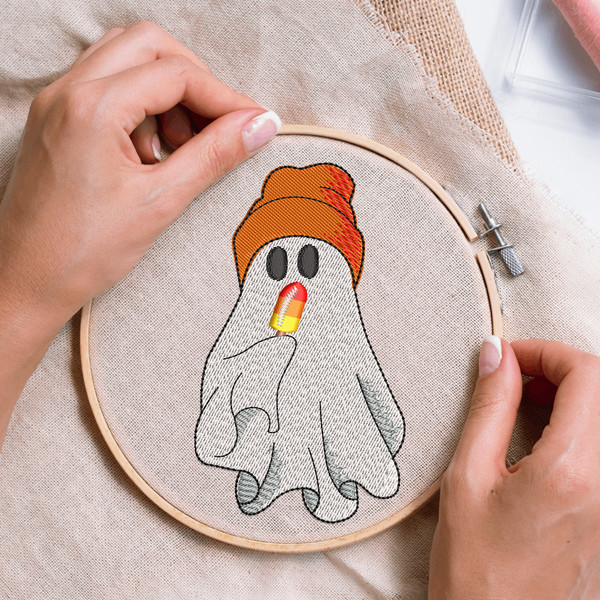 Ice Cream Ghost Embroidery Designs