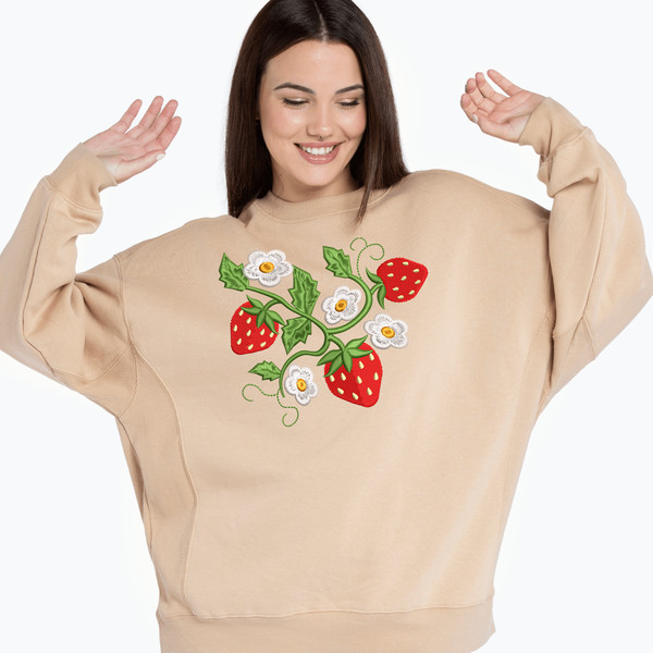 Strawberries Embroidery Design