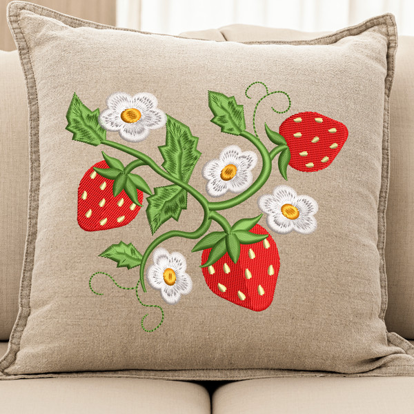 Strawberries Embroidery Design