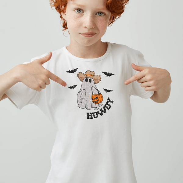 Howdy Ghost Embroidery Design