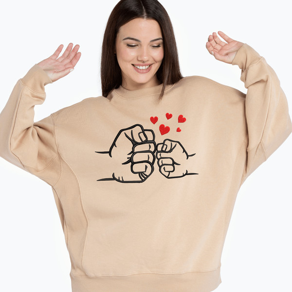 Fist Bump Embroidery Design