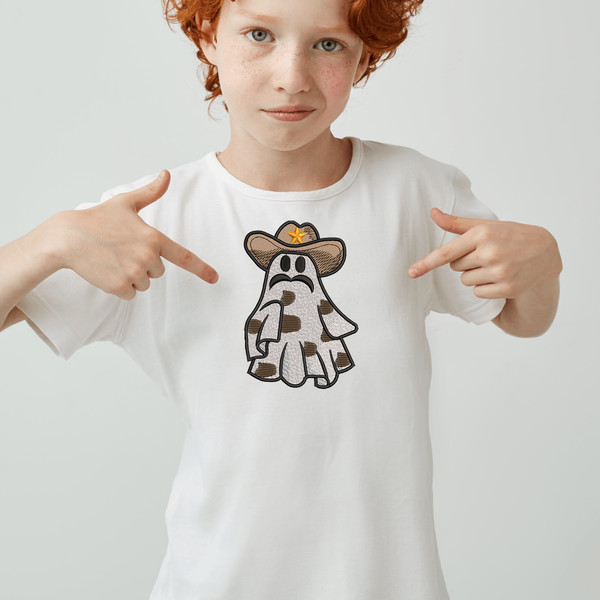 Howdy Cowboy Ghost Embroidery Design