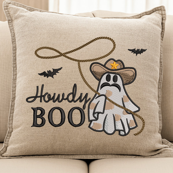 Howdy BOO Embroidery Design