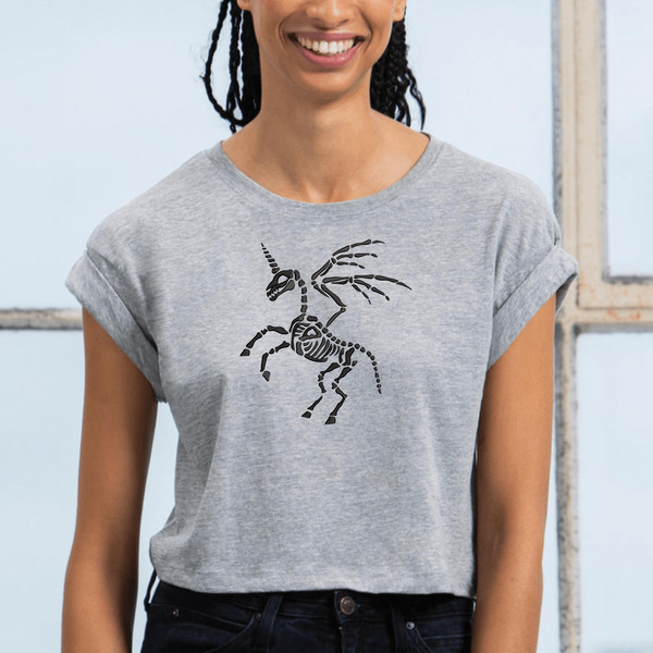 Unicorn Skeleton Embroidery Design