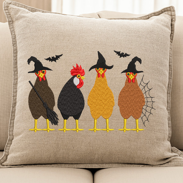 Halloween Chickens Embroidery Design