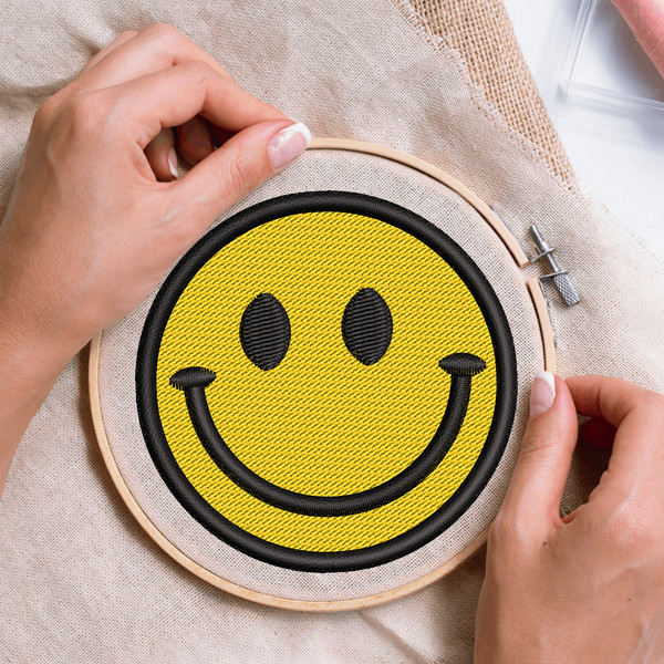 Mini Happy Face Embroidery Design