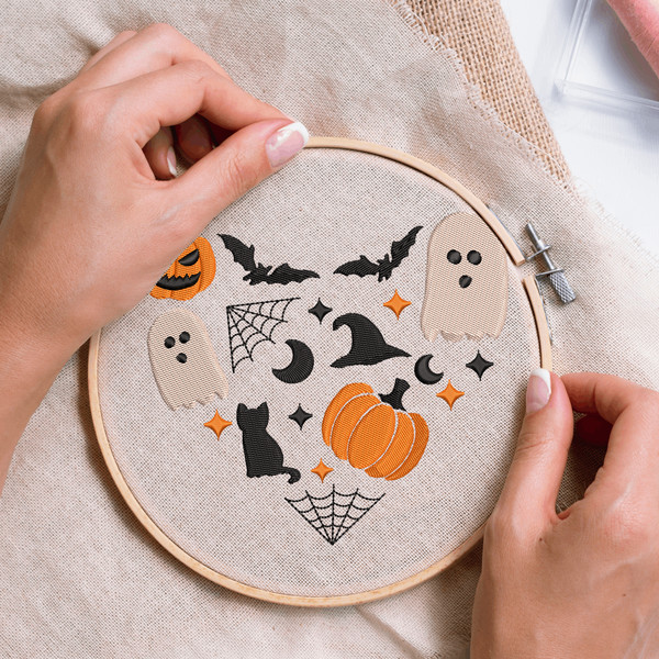 Halloween Heart Embroidery Design