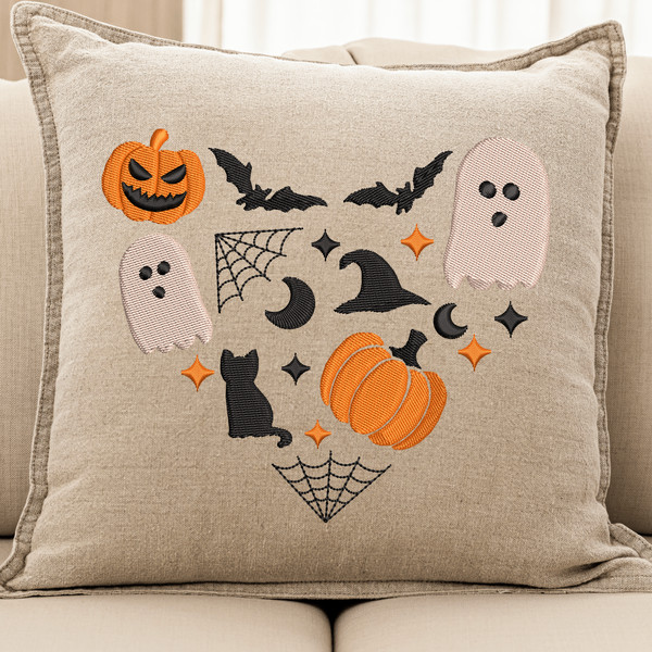 Halloween Heart Embroidery Design