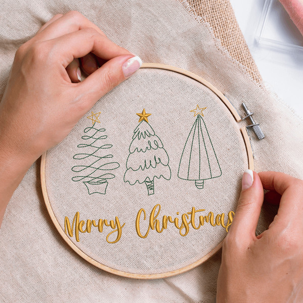 Christmas Trees Embroidery Designs