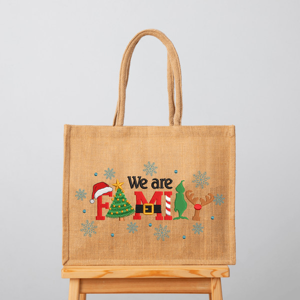 We are Family Christmas Embroidery Design